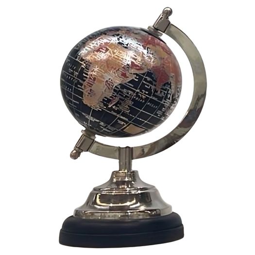 globo decorativo base madeira e metal preto pequeno globo decorativo base madeira e metal preto pequeno