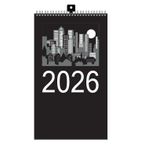 calendário 2026 de parede skyline preta