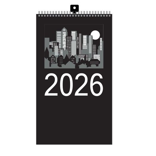 calendário 2026 de parede skyline preta calendário 2026 de parede skyline preta