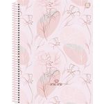 caderno universitário 15 matérias 240 folhas rosa rose sd