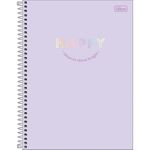 caderno universitário happy 1 matéria capa dura 80 folhas