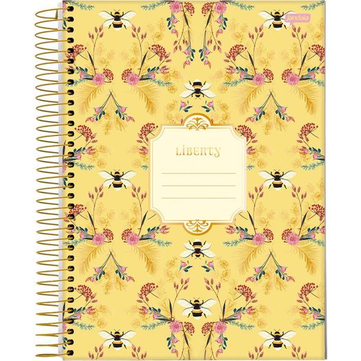 caderno linguagem 80 folhas liberty floral