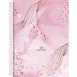 caderno universitário 10x1 160 folhas capa dura rosa