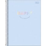 caderno universitário happy 1 matéria capa dura 80 folhas