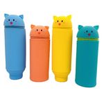 estojo vertical animals silicone retrátil