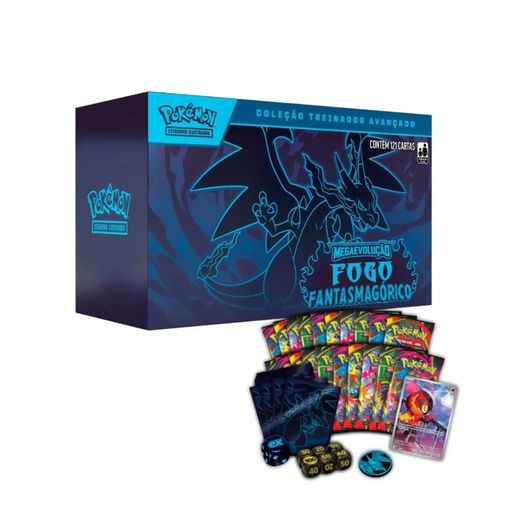 pokémon - mega evolução 2 - box treinador avançado - fogo fantasmagórico
