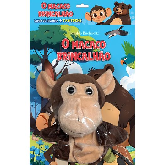 o macaco brincalhão - livro de história + fantoche