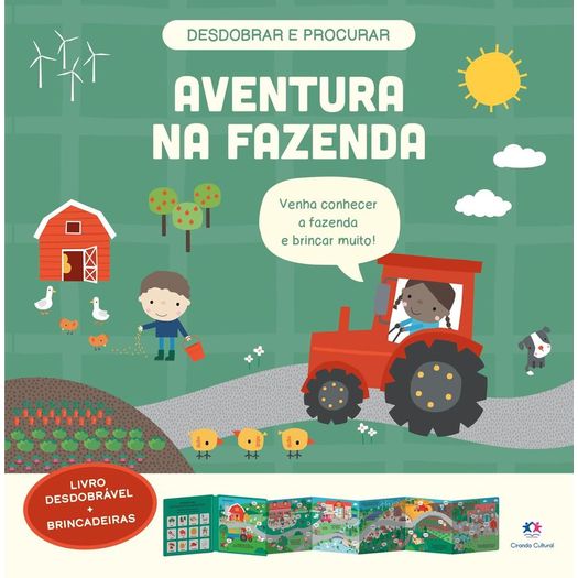 aventura na fazenda - livro desdobrável + brincadeiras
