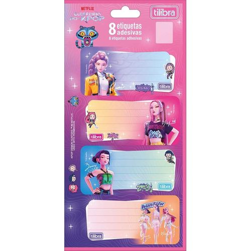 etiqueta escolar 8 unidades guerreiras do k-pop