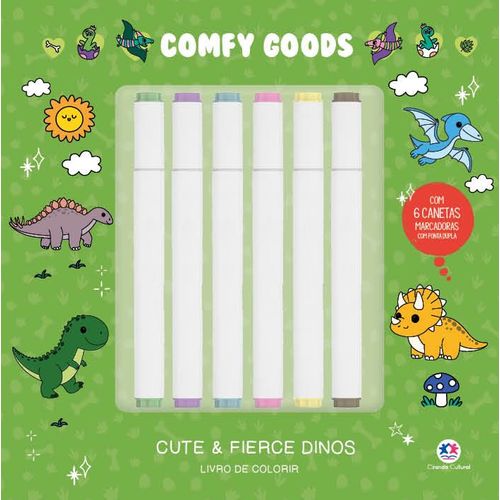 cute and fierce dinos - para colorir