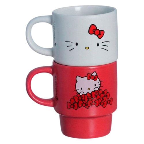 kit canecas empilháveis hello kitty