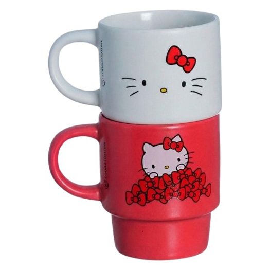 kit canecas empilháveis hello kitty