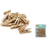 mini pregador de madeira natural com 20 peças