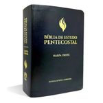 biblia de estudo pentecostal - media luxo harpa crista preta - 2025