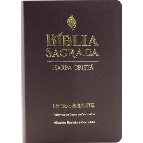 bíblia sagrada arc - letra grande - harpa cristã - marrom
