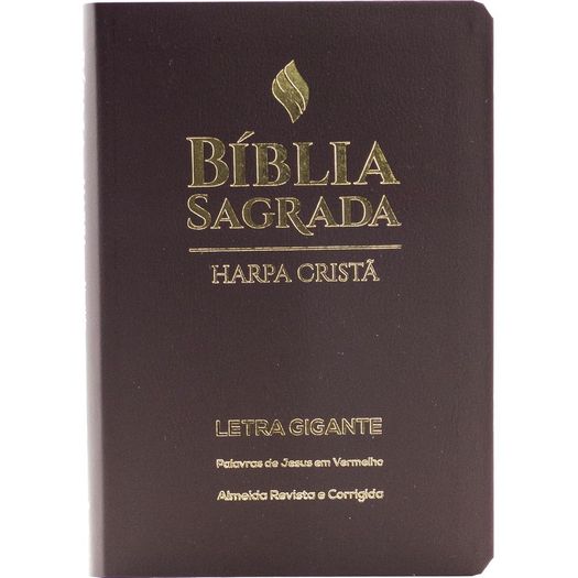 bíblia sagrada arc - letra grande - harpa cristã - marrom