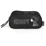 estojo duplo snoopy preto e branco