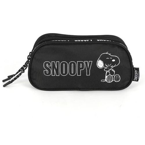 estojo duplo snoopy preto e branco
