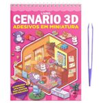 livro cenário 3d - adesivos em miniatura - capa rosa