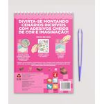 livro cenário 3d - adesivos em miniatura - capa rosa