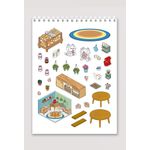 livro cenário 3d - adesivos em miniatura - capa roxa