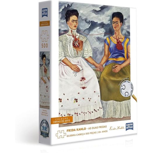 quebra-cabeça 500 peças coleção obras de arte frida kahlo: as duas fridas quebra-cabeça 500 peças coleção obras de arte frida kahlo: as duas fridas