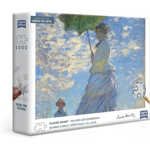 quebra-cabeça 1000 peças coleção obras de arte monet: mulher com sombrinha quebra-cabeça 1000 peças coleção obras de arte monet: mulher com sombrinha