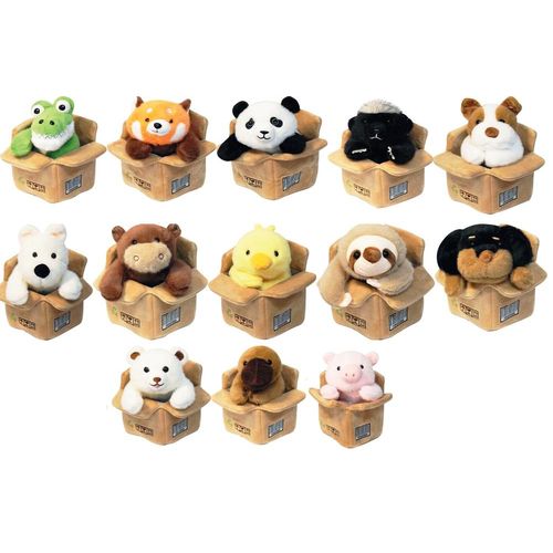 pelúcia animais na caixa diversos modelos