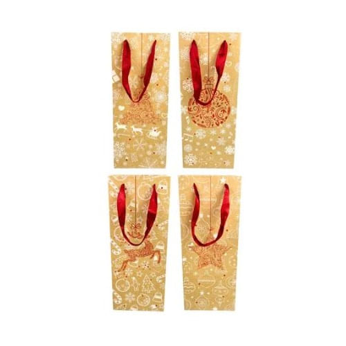 sacola para presente garrafa natal