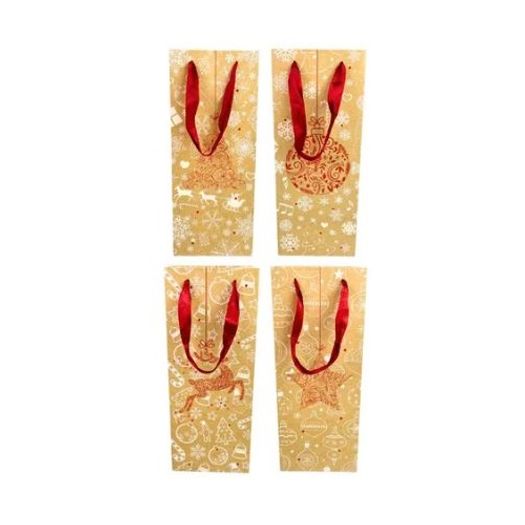 sacola para presente garrafa natal