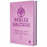 bíblia sagrada king james - letra extra grande - rosa