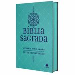 bíblia sagrada king james - letra extra grande - turquesa