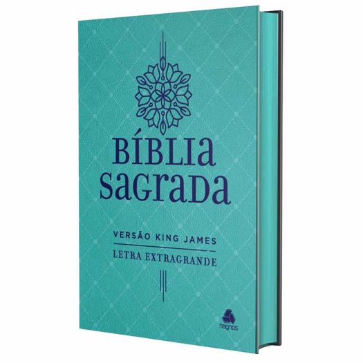 bíblia sagrada king james - letra extra grande - turquesa