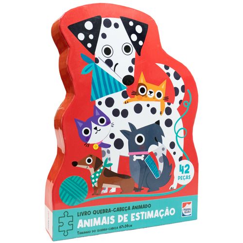 livro quebra-cabeça animado(24x30): animais de estimação