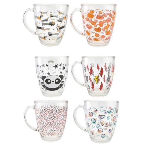 caneca 350ml vidro flux diversos modelos