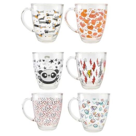 caneca 350ml vidro flux diversos modelos