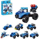 blocos de montar veiculos robô azul diversos modelos