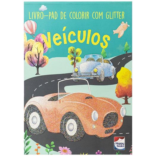 livro-pad de colorir com glitter: veículos livro-pad de colorir com glitter: veículos