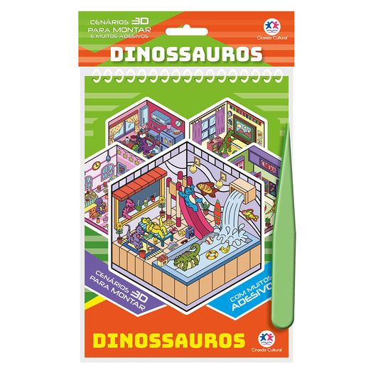 kit de adesivos de cenário 3d - com pinça - dinossauros kit de adesivos de cenário 3d - com pinça - dinossauros