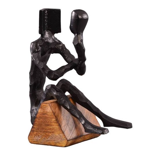 escultura metal leitor escultura metal leitor