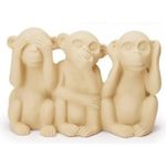 escultura decorativa macacos cimento branco