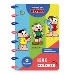 livro para colorir com discos - turma da mônica