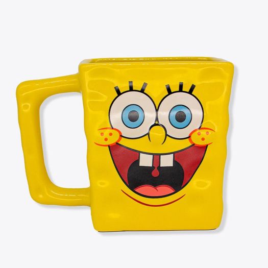 caneca 450ml formato 3d bob esponja