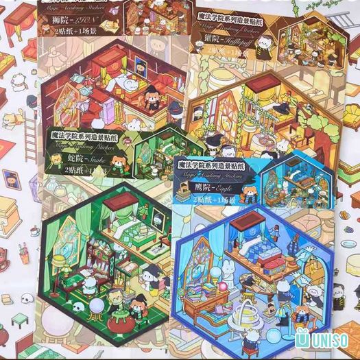 adesivo cenários 3d escola de magia 4 peças diversos modelos adesivo cenários 3d escola de magia 4 peças diversos modelos