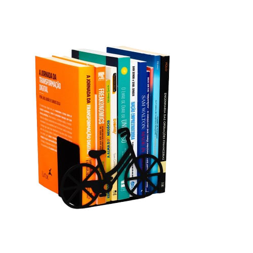 aparador de livros aço bicicleta