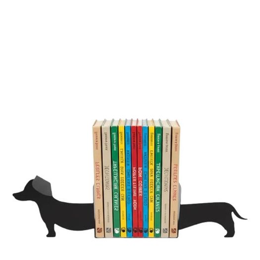 aparador de livro aço cachorro salsicha