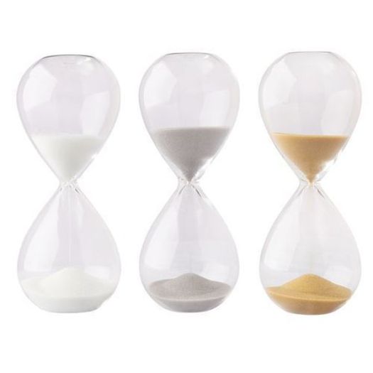 ampulheta de vidro decorativa 12cm div mod