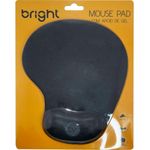 mouse pad com apoio em gel - cinza escuro - bright