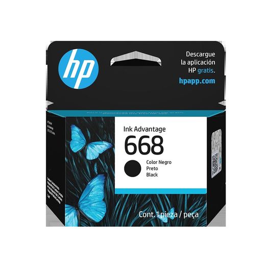 cartucho hp 668 (7fp37vl) preto - 3ml cartucho hp 668 (7fp37vl) preto - 3ml