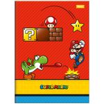 caderno linguagem brochura 80 folhas mario bros